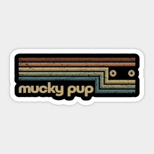 Mucky Pup Cassette Stripes Sticker